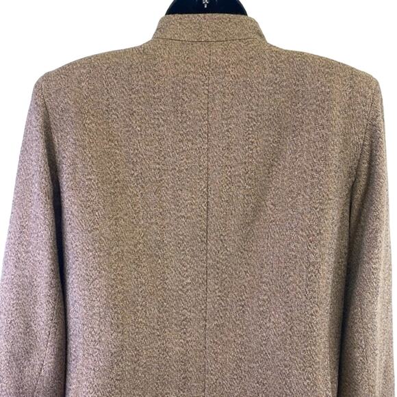 Jasper And Co. Stand Up Collar Tans Three Button Up Rolled Cuff Blazer 10 Petite - Picture 6 of 15